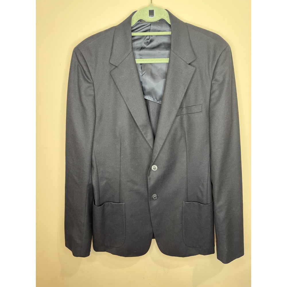 Prada Men's Blazer 100% Wool Navy sz 52R Flaw